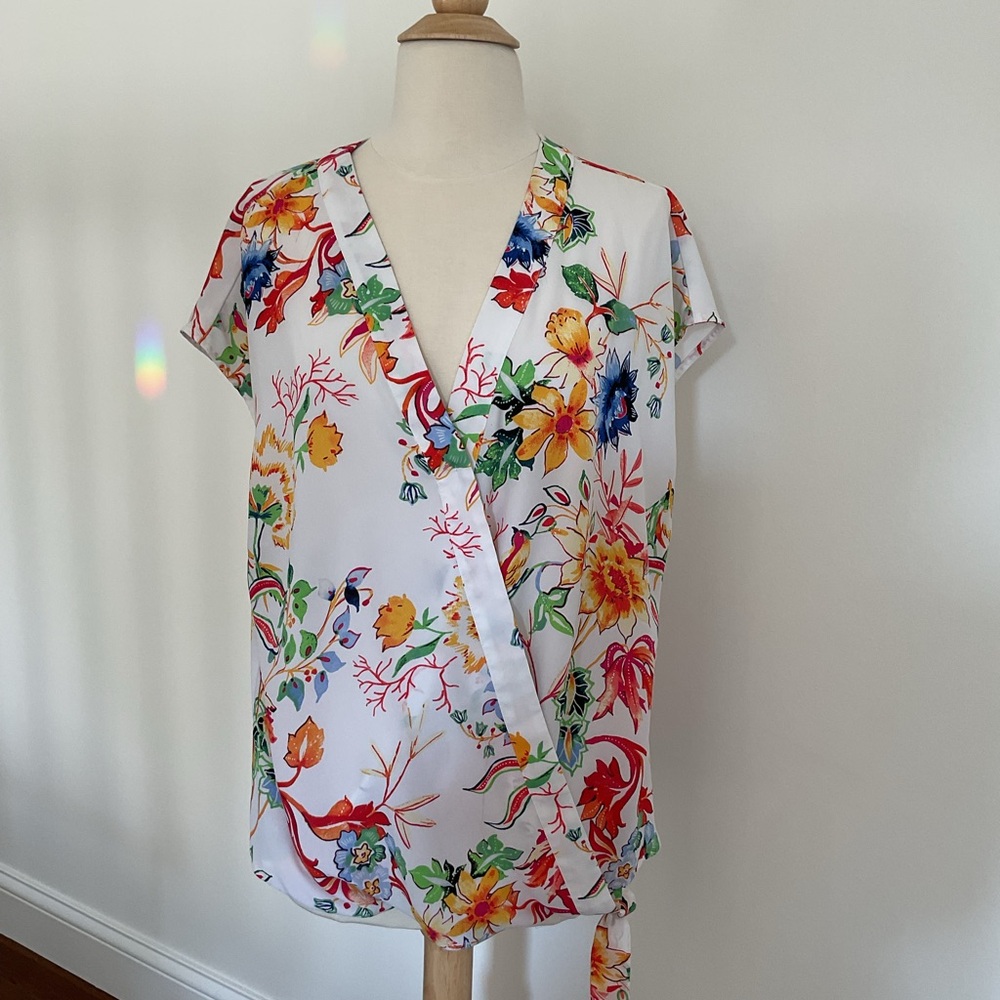 Floral Wrap Top with side tie